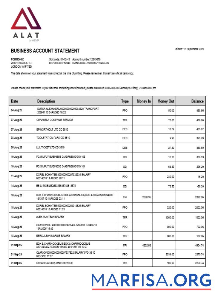 Blank ALAT firm account statement Word and PDF template (1)